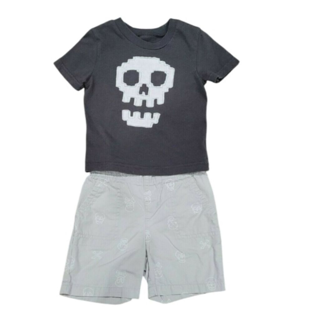 Skull print short set